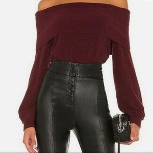 BCBG Max Azria button front leather pants